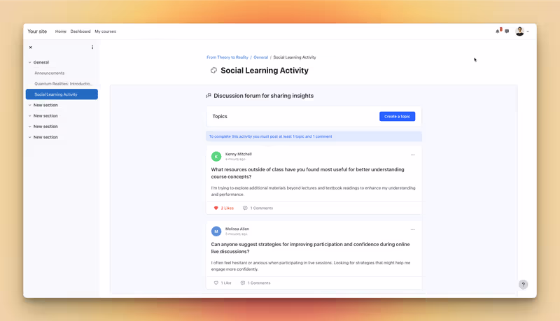 social learning for moodle